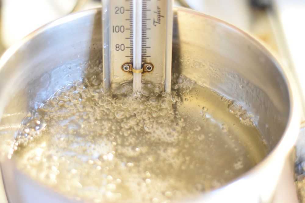 Boil the sugar syrup to 242 degrees