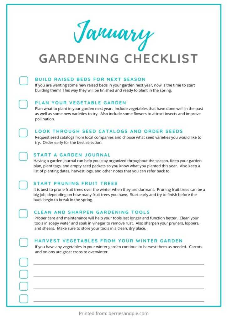 January garden checklist