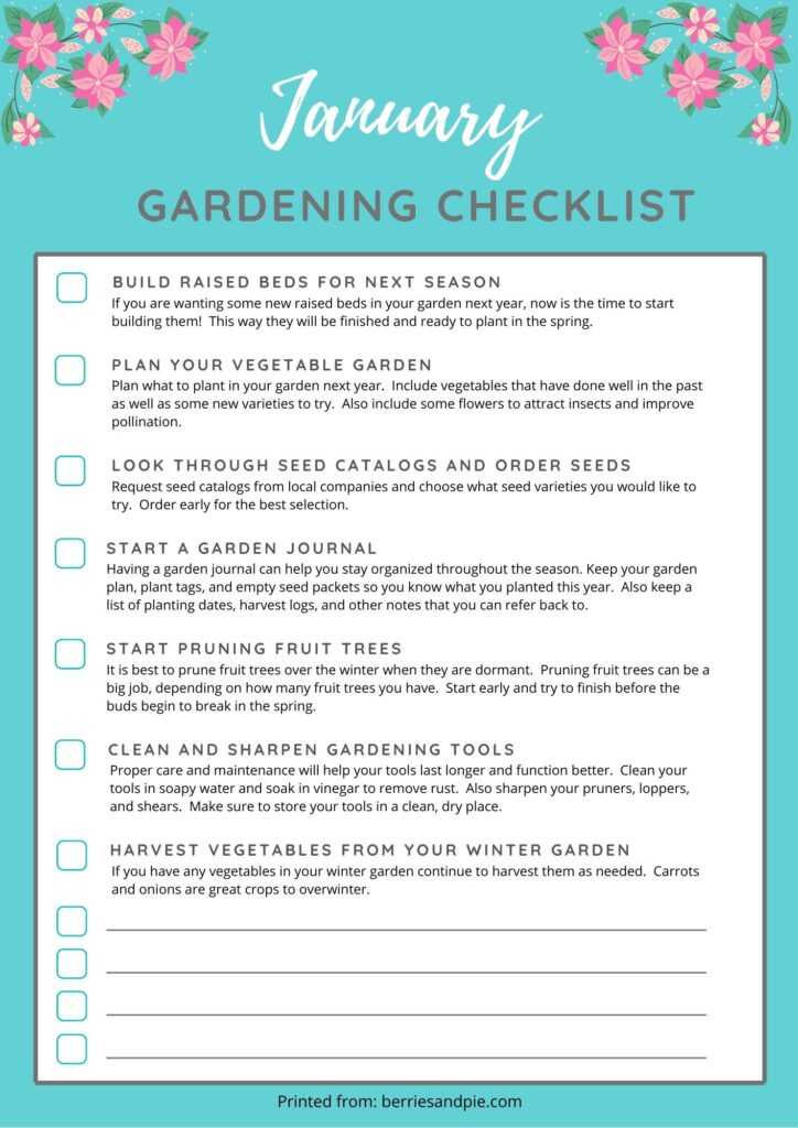 January garden checklist